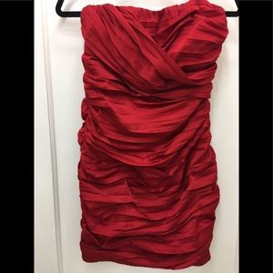 Flattering Red Hot Strapless Dress